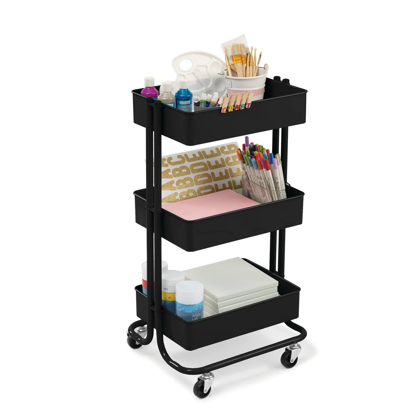 12 Pack: Lexington 3-Tier Rolling Cart by Simply Tidy™