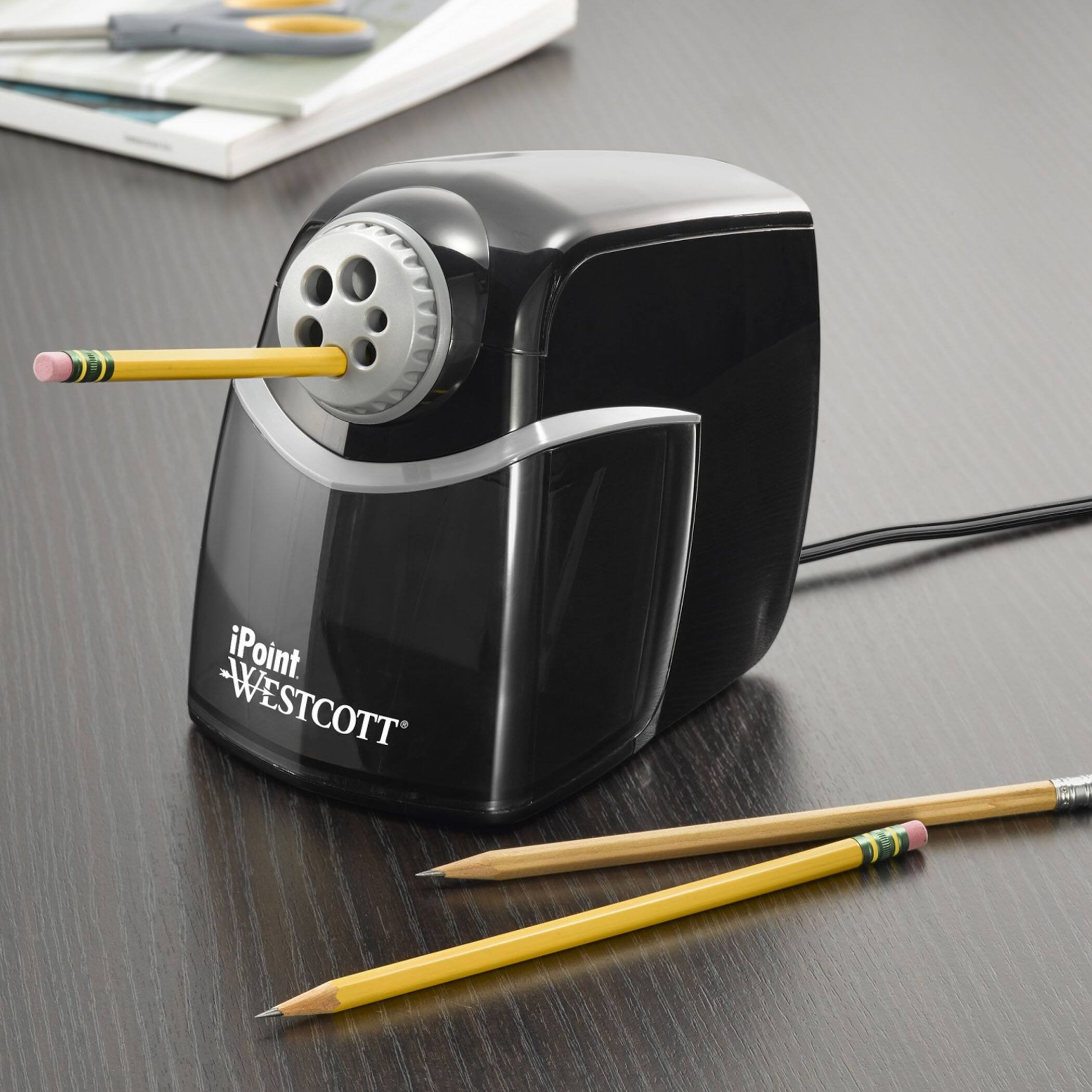 Westcott® iPoint Black & Gray 8.25" x 5.75" Heavy Duty School Sharpener