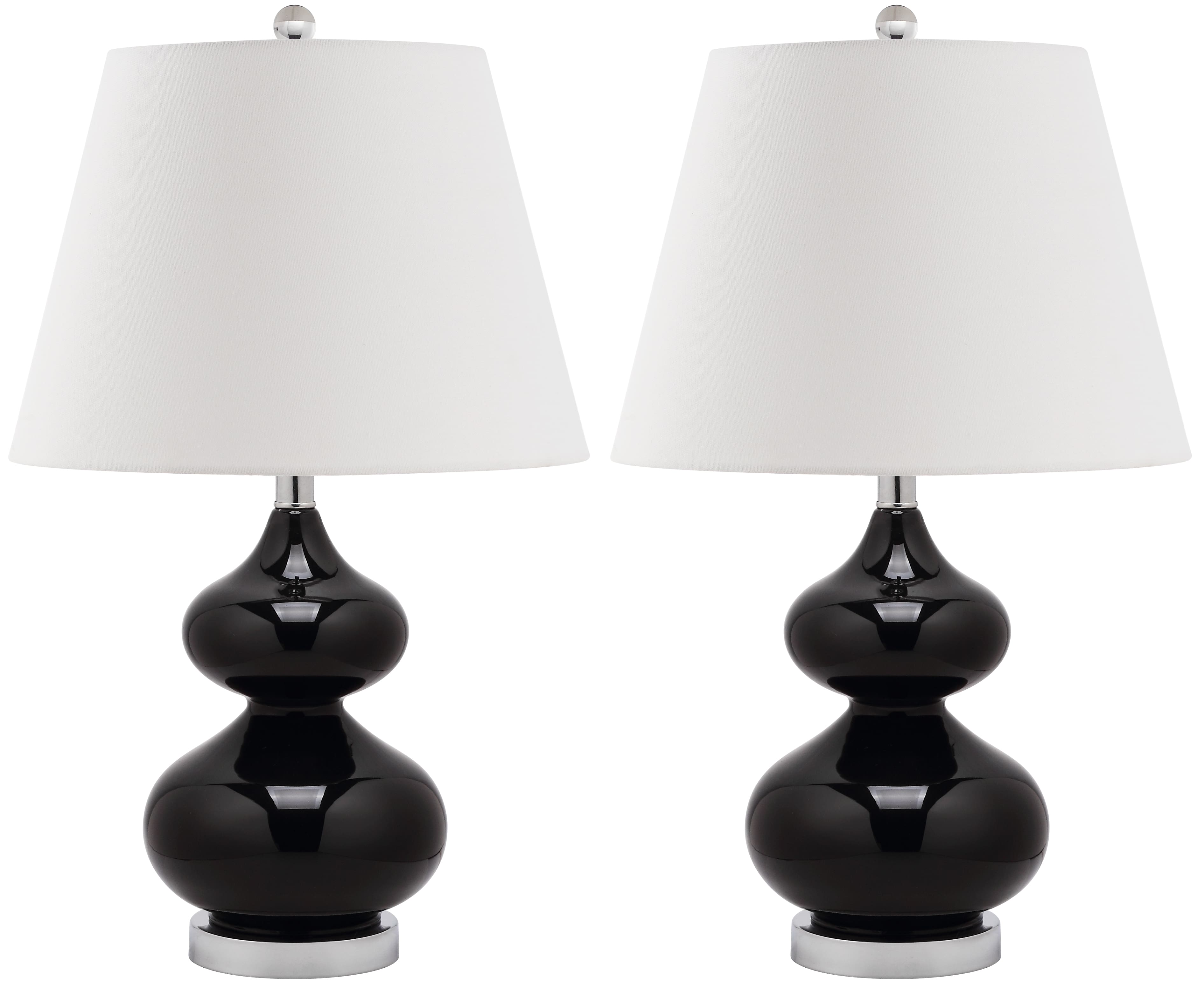 Eva Double Gourd Table Lamp Set in Light Grey