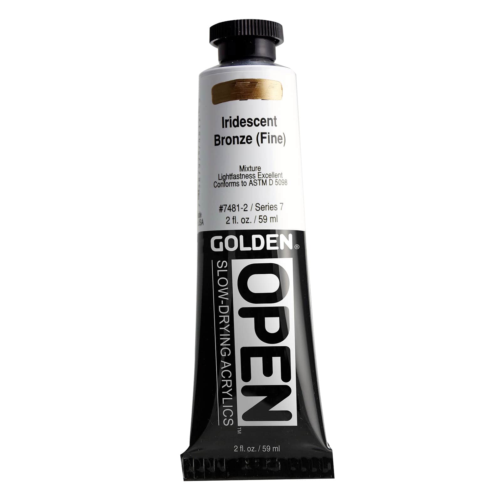 Golden OPEN Slow-Drying Acrylics, 2 oz Paint in Iridescent Bronze (Fine)