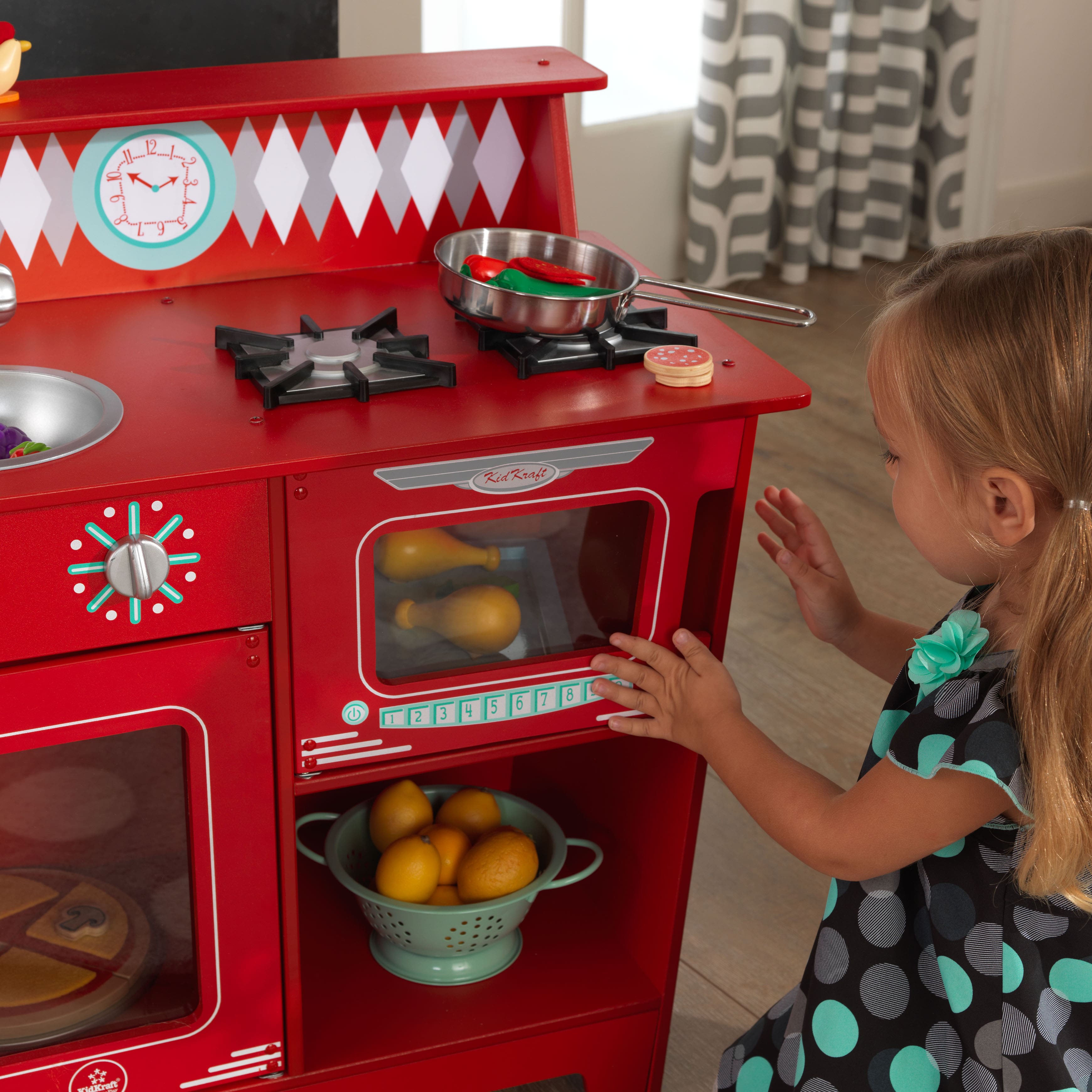 kidkraft red classic kitchenette