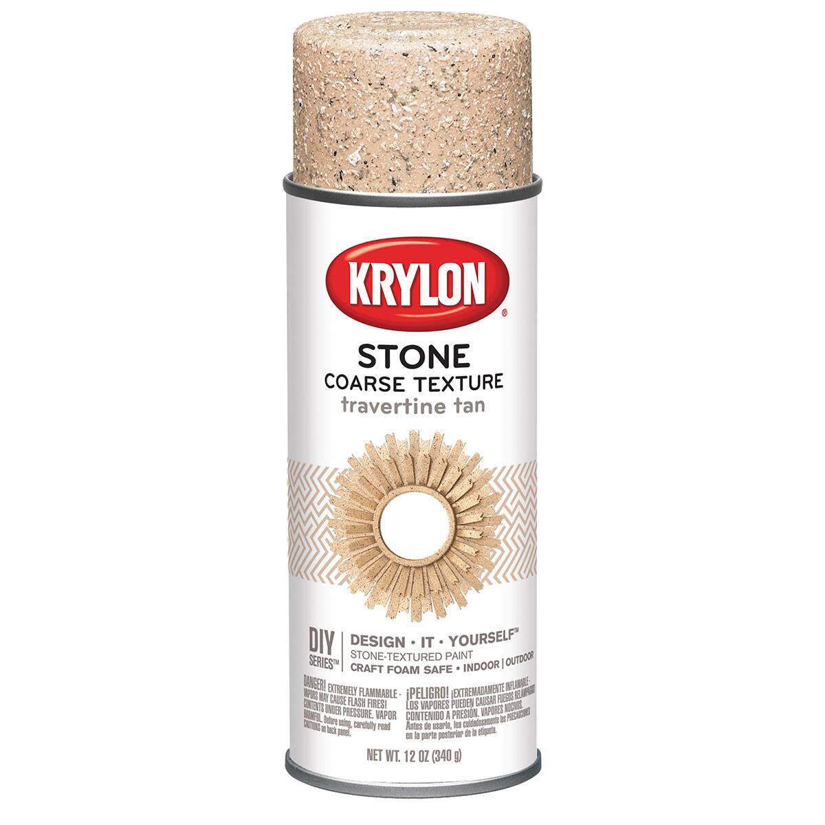 Krylon K18213 Coarse Stone Texture Finish Spray Paint, White Onyx