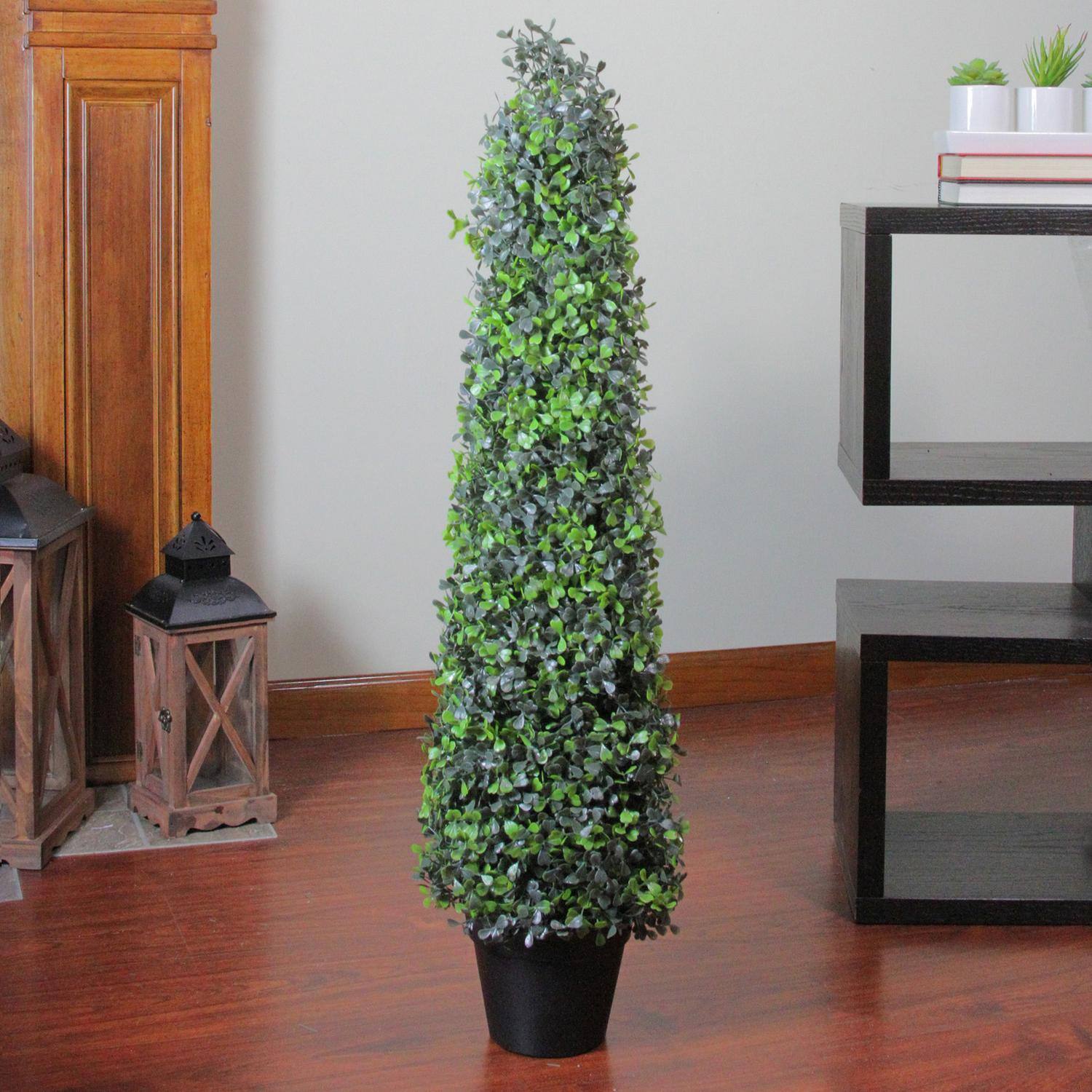 36" Two Toned Conical Shaped Shrub Potted Topiary