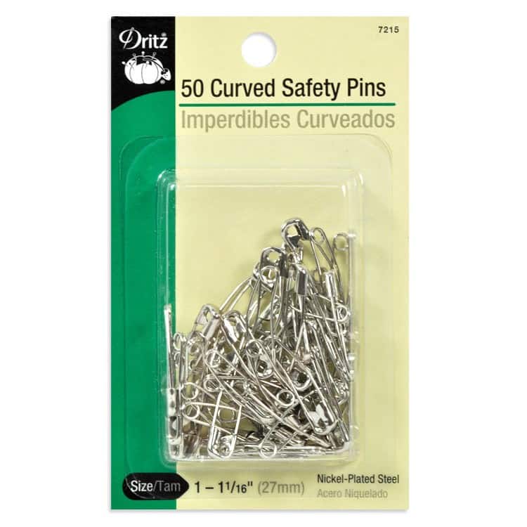 Size 1 Curved Dritz 7215 Safety Pins 50-Count - 1 