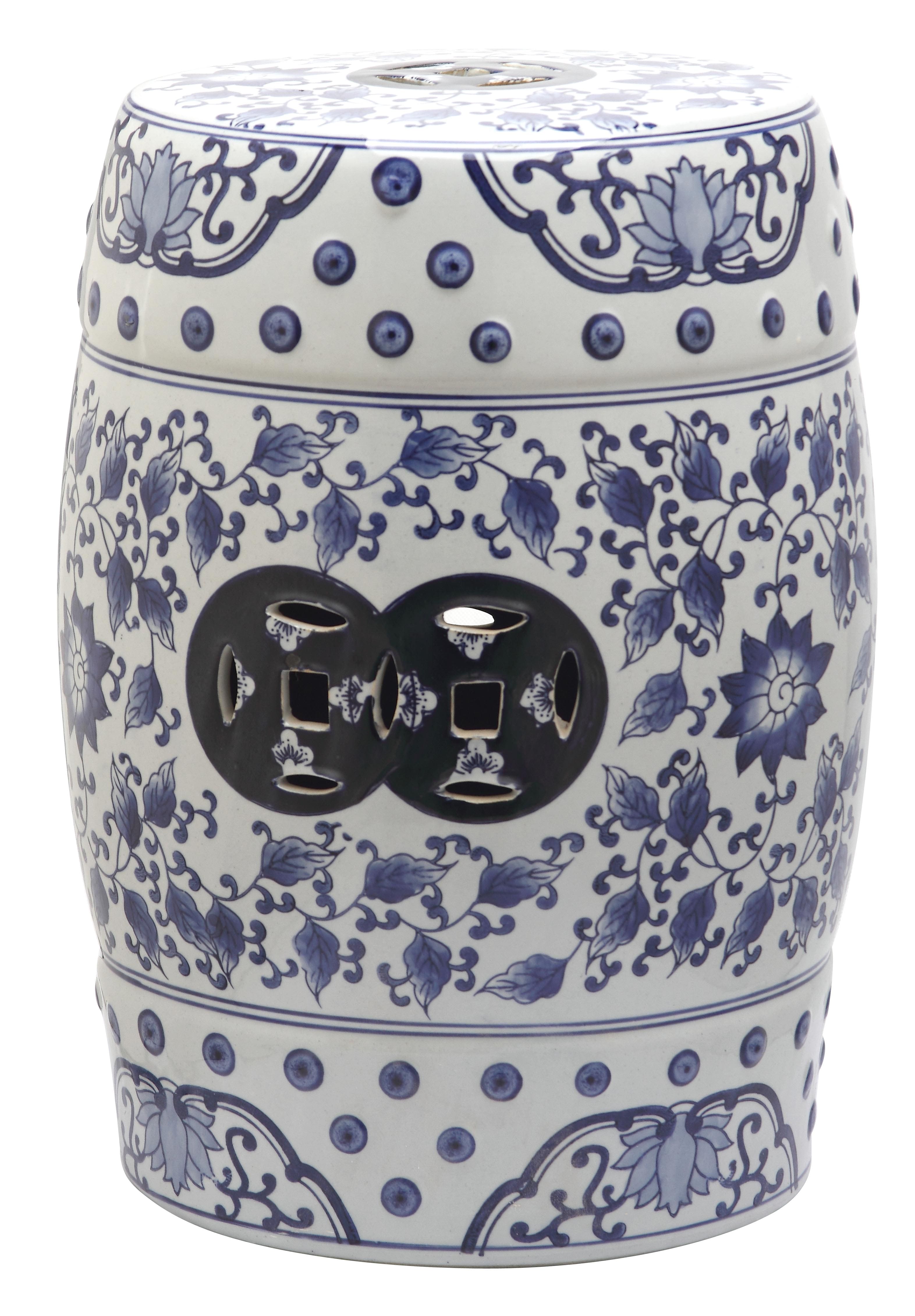 Tao Garden Stool in Blue & White