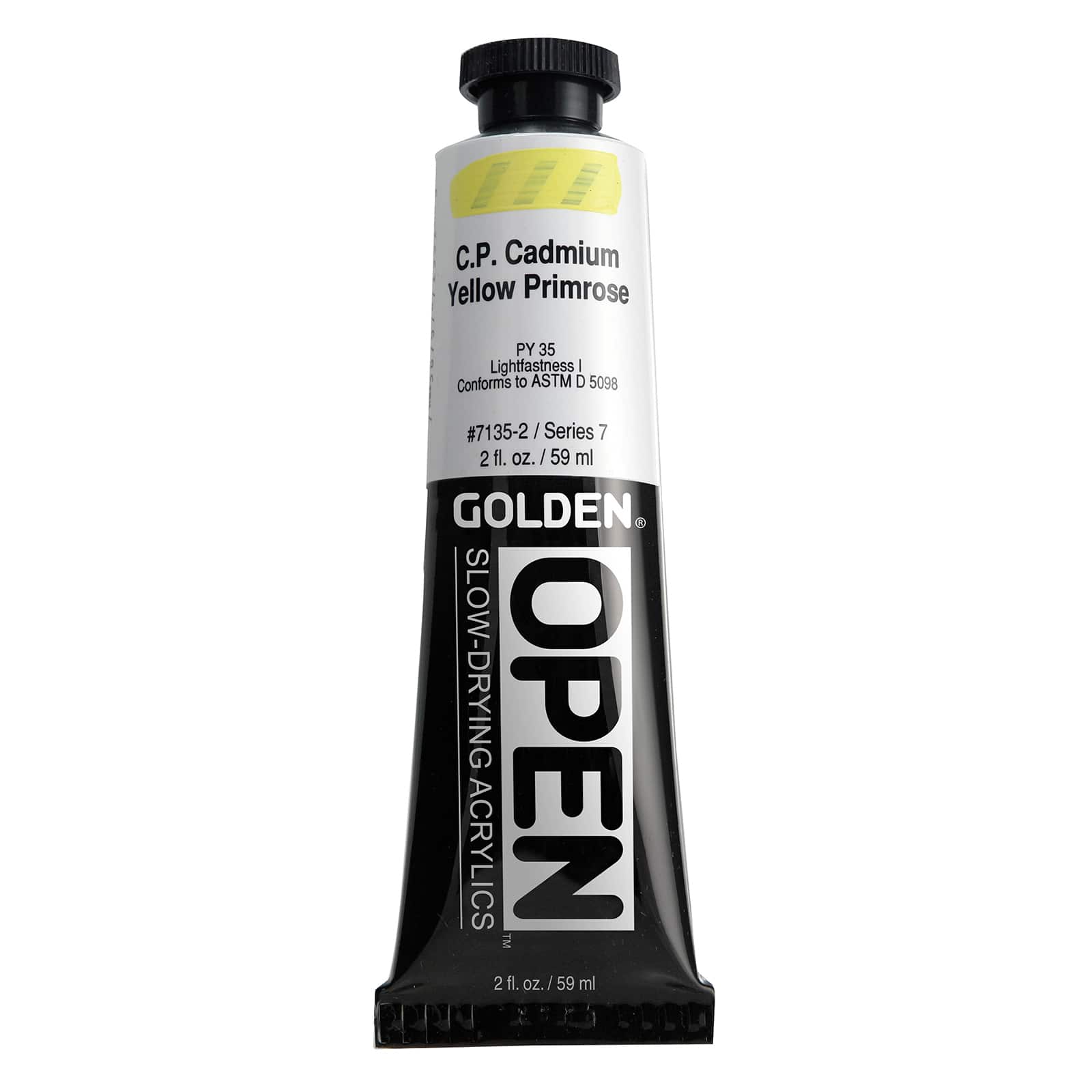 Golden OPEN Slow-Drying Acrylics, 2 oz Paint in C.p. Cadmium Yellow Primrose