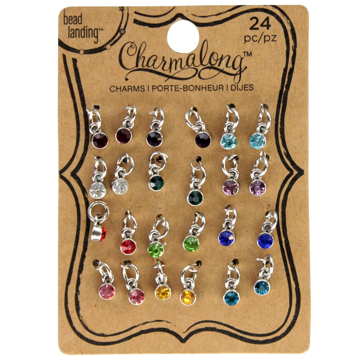 4 Gemstone Charm Dangles Assorted Lot Bead Drops Set Mixed Pendants Set 