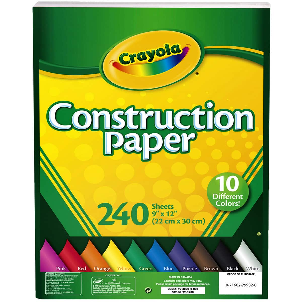 12 Packs: 240 ct. (2,880 total) Crayola® Construction Paper