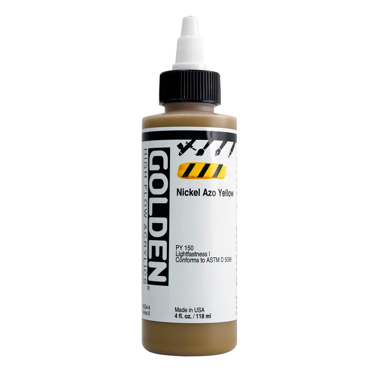 Golden High Flow Acrylics 4 oz Paint in Nickel Azo Yellow