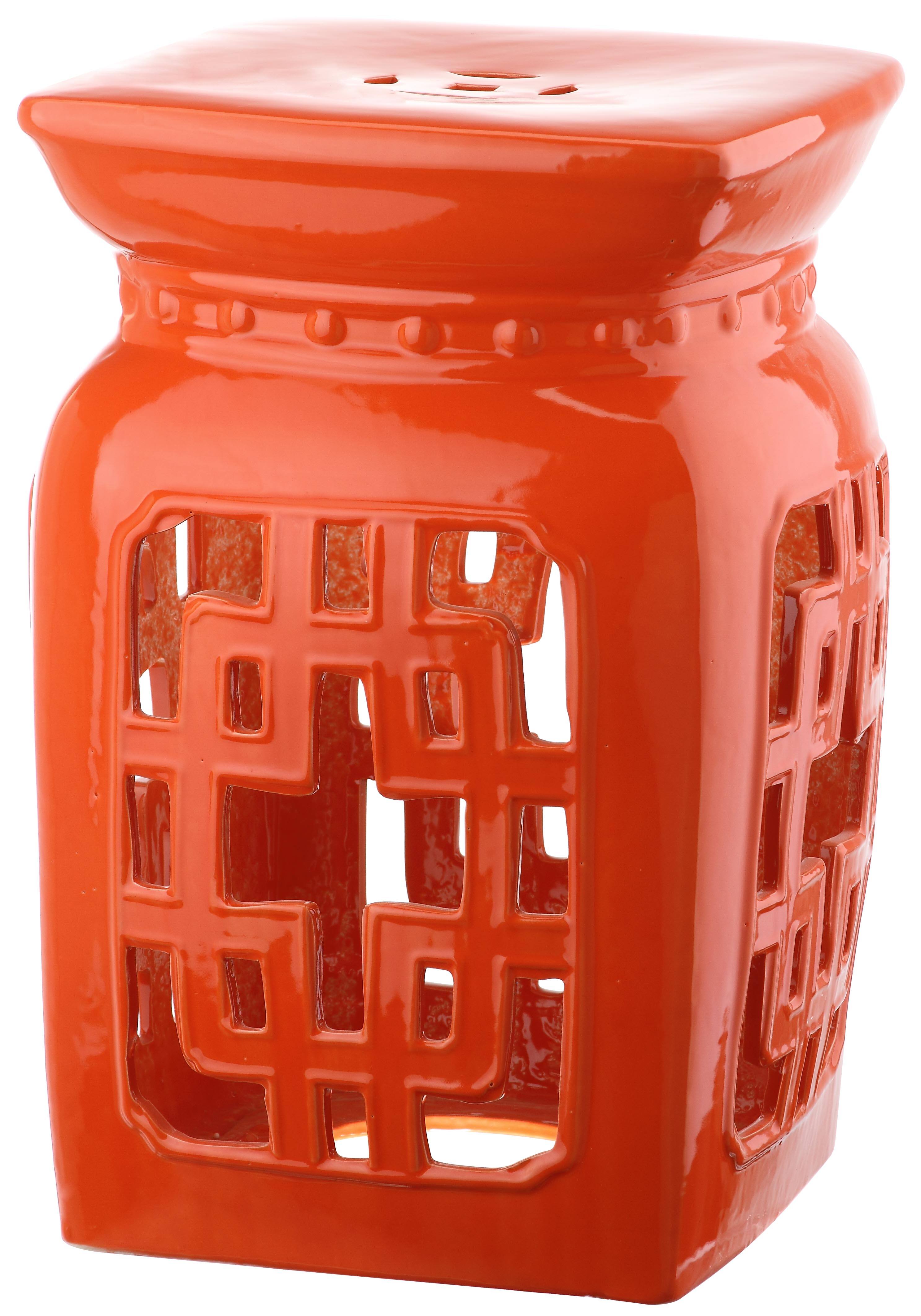 Beijing Filigree Garden Stool in Orange | Michaels