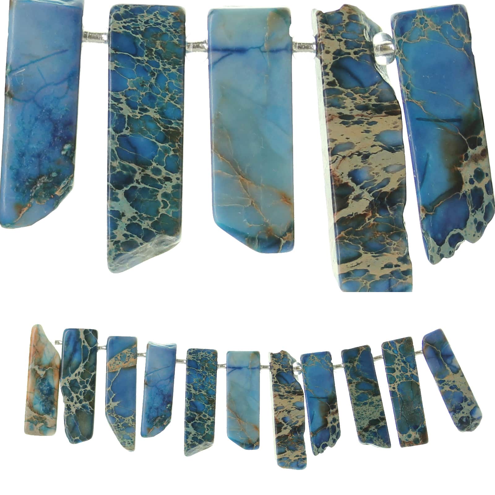 Bead Gallery® Blue Dyed Imperial Jasper Stick Beads Michaels