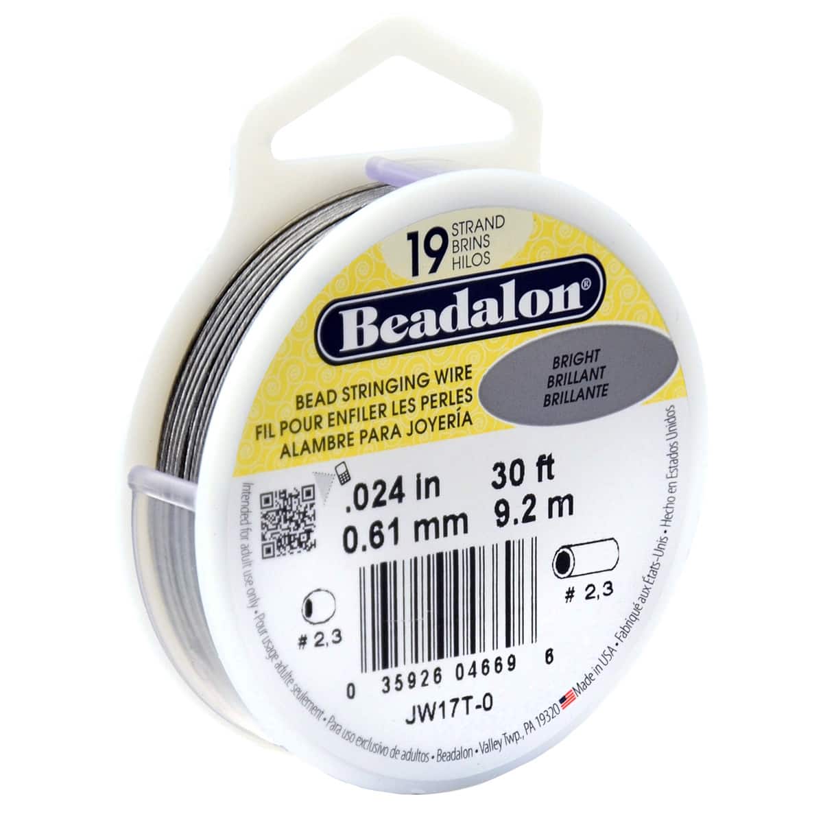 6 Pack: Beadalon® 0.61mm Bright 19 Strand Bead Stringing Wire