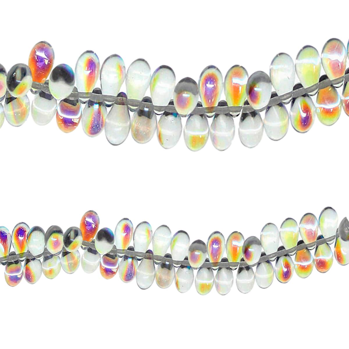 5pcs 24x17mm Teardrop Faceted Glass Crystal Loose Spacer Beads Jewelry DIY#Q 