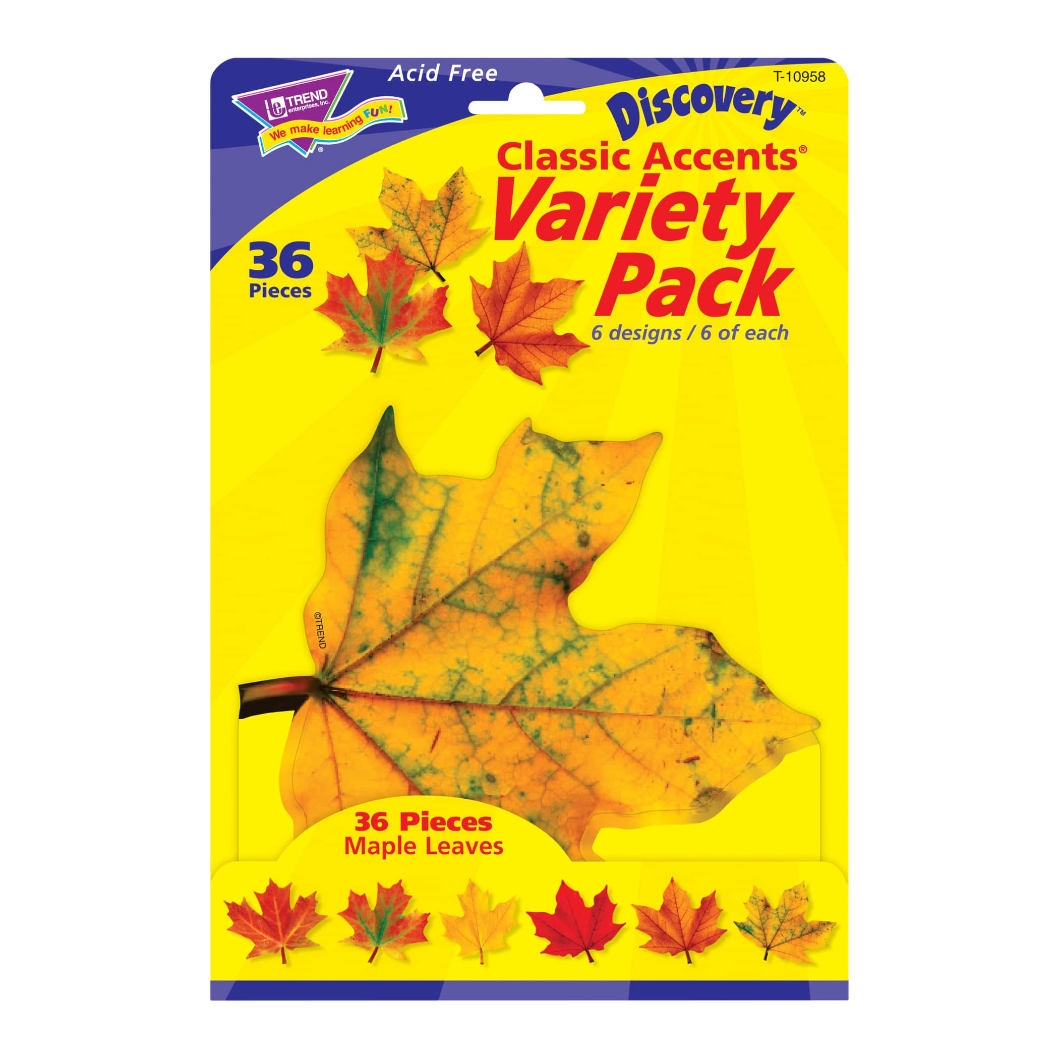 Maple Leaves Classic Accents&#xAE; Variety Pack, 36 Per Pack, 6 Packs