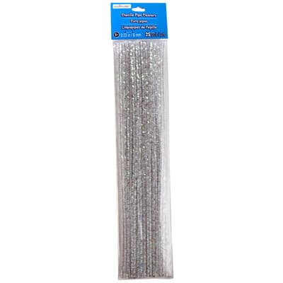 12 Packs: 25 ct. (300 total) Iridescent White Chenille Pipe