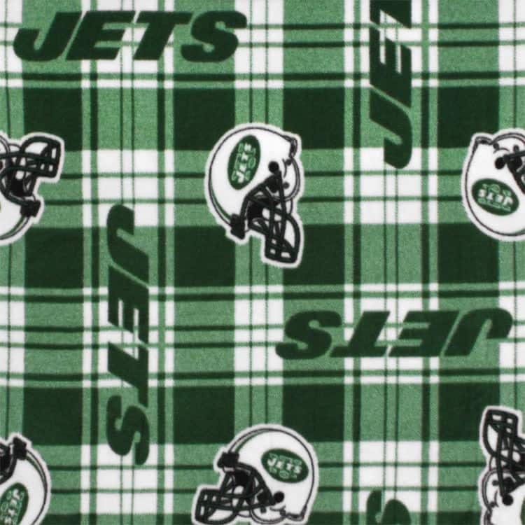New York Jets Plaid NFL Fleece by Fabric Traditions