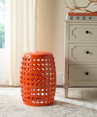 Lacey Garden Stool in Orange | Michaels