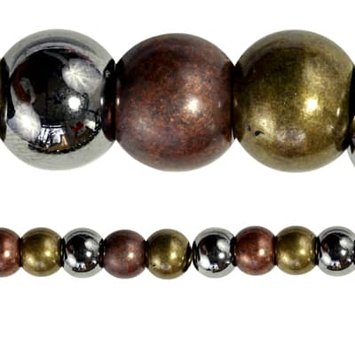 Metallic Large Hole Acrylic Round Beads, 11mm by Bead Landing™ image