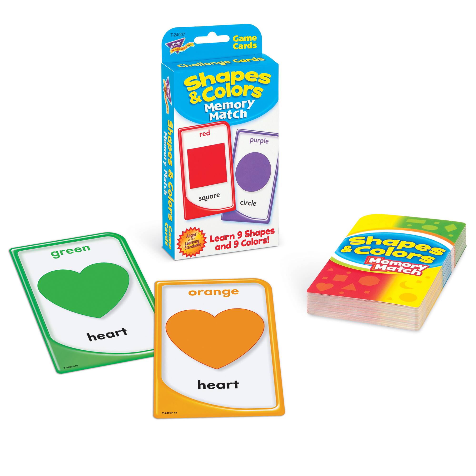 Trend Enterprises® Shapes & Colors Memory Match Game Cards, 12 Sets ...