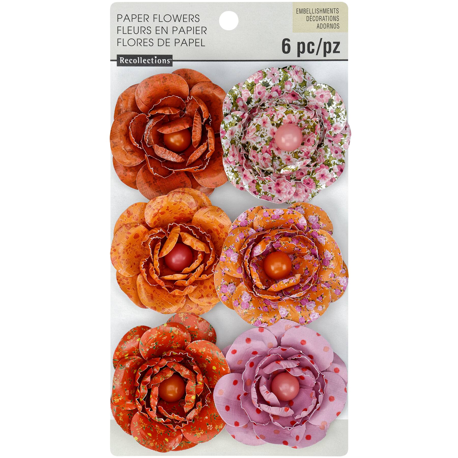 Find The Multicolored Rose Paper Flower Embellishments By Recollections At Michaels