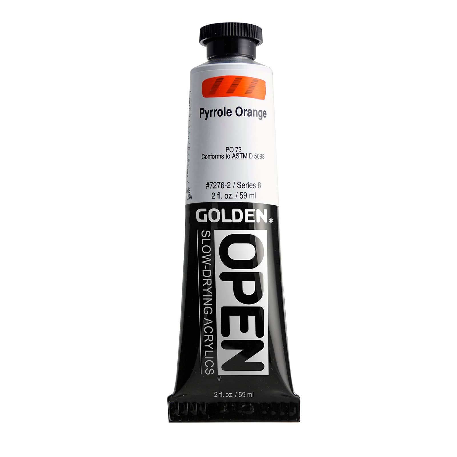 Golden OPEN Slow-Drying Acrylics, 2 oz Paint in Pyrrole Orange
