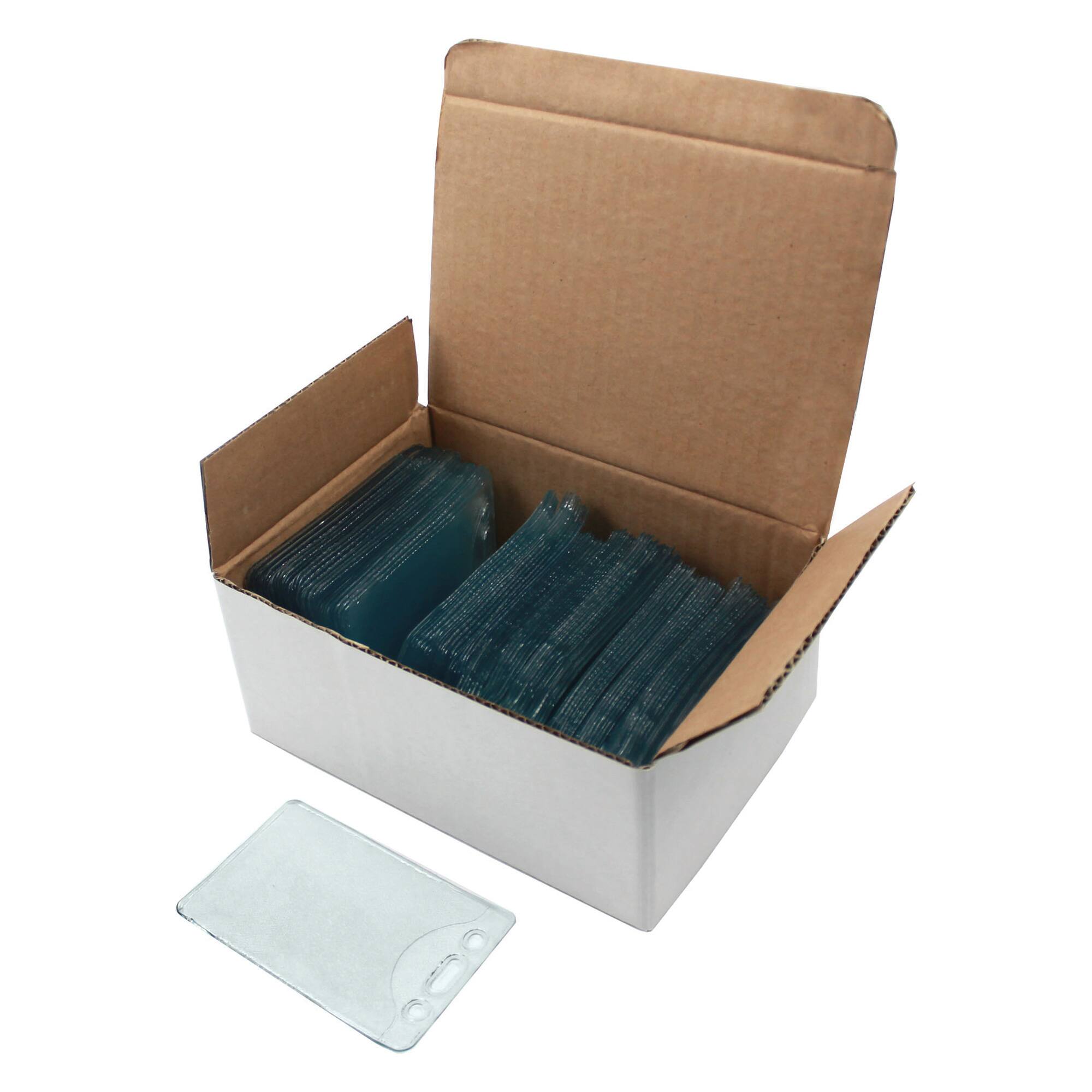 C-Line® Vertical Vinyl Heavy Duty ID Badge Holders, Box of 100