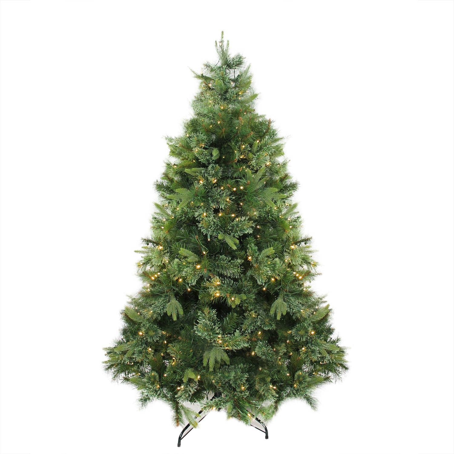 7.5 Ft. Pre-Lit Cashmere Mixed Pine Artificial Christmas Tree, Warm White LED Lights