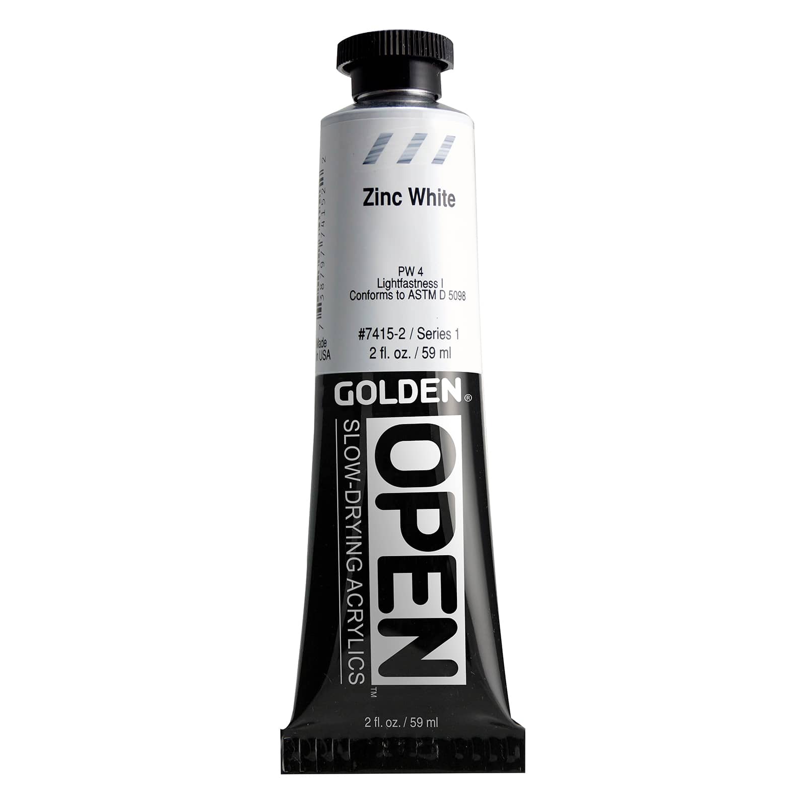 Golden OPEN Slow-Drying Acrylics, 2 oz Paint in Zinc White