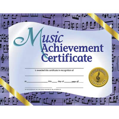 Flipside Products 8.5” x 11” Music Achievement Certificate, 6 Pack ...