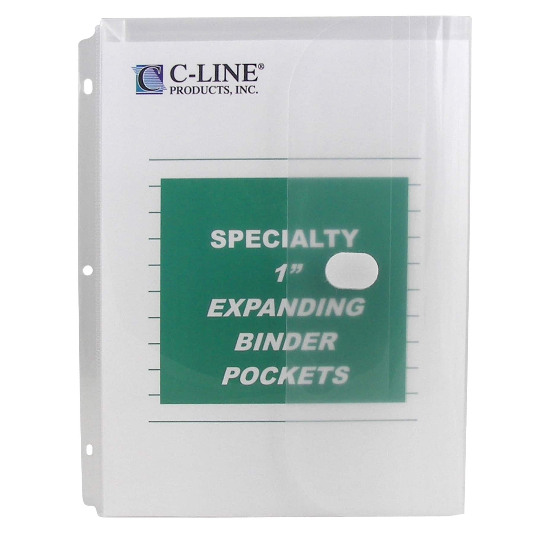 C-Line® Clear Super Heavyweight Poly Binder Pockets, Pack of 10