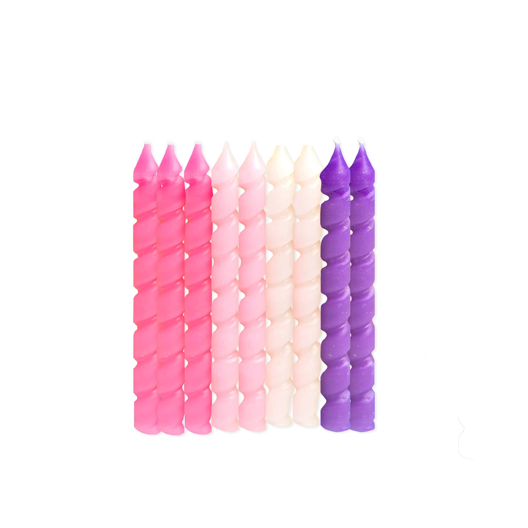 Purple and Pink Spiral Birthday Candles, 10ct