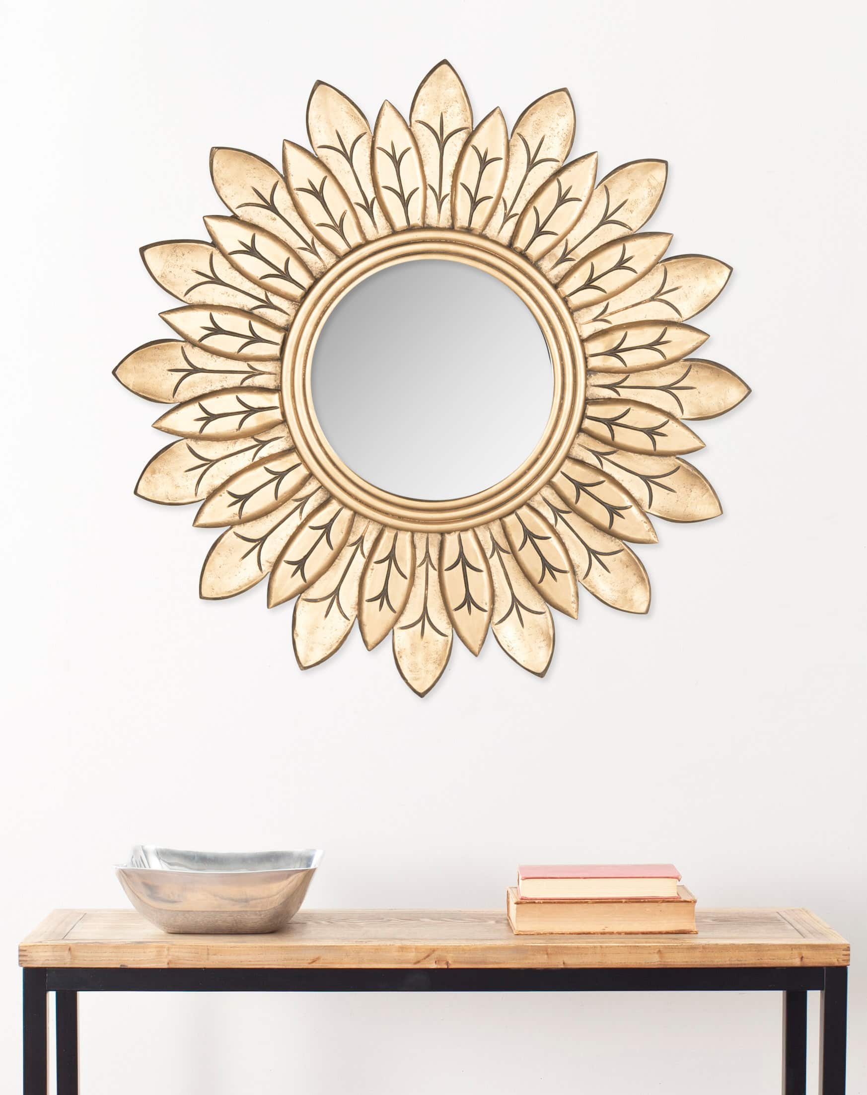 Sun King Mirror in Antique White