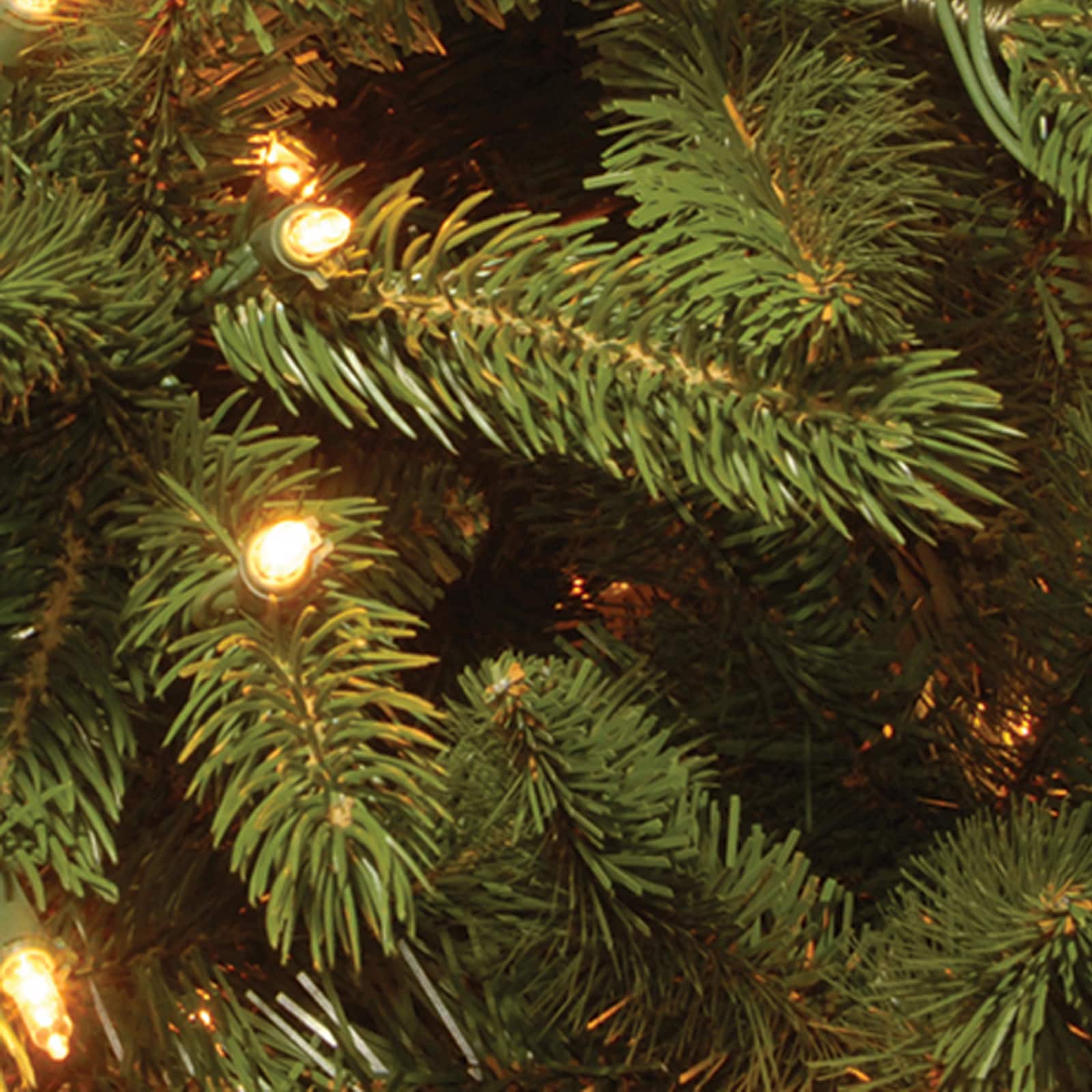 7.5 ft. Pre-lit Feel Real® Hinged Grande Fir Slim Artificial Christmas Tree, Clear Lights