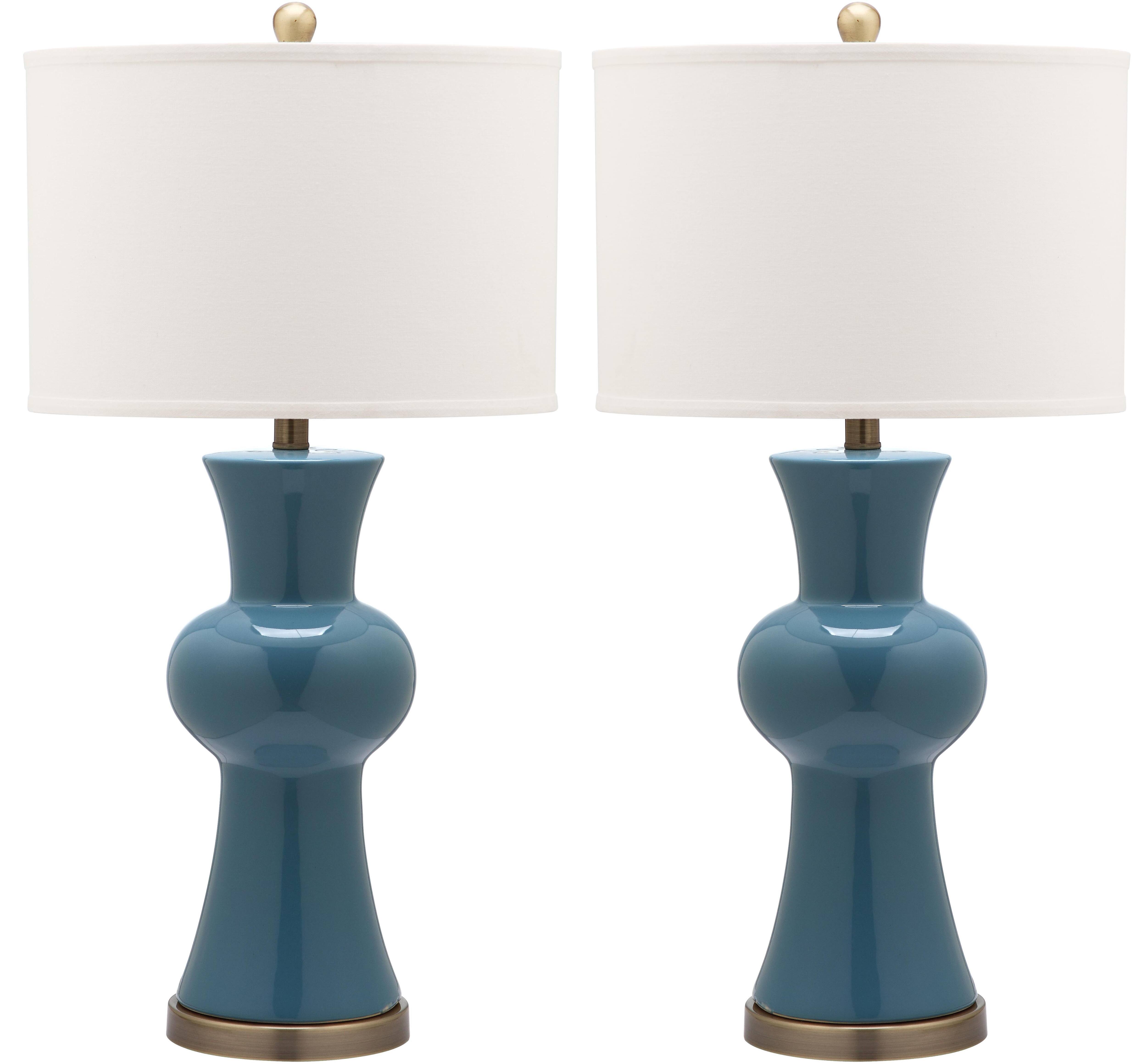 Lola Column Table Lamp Set in Blue