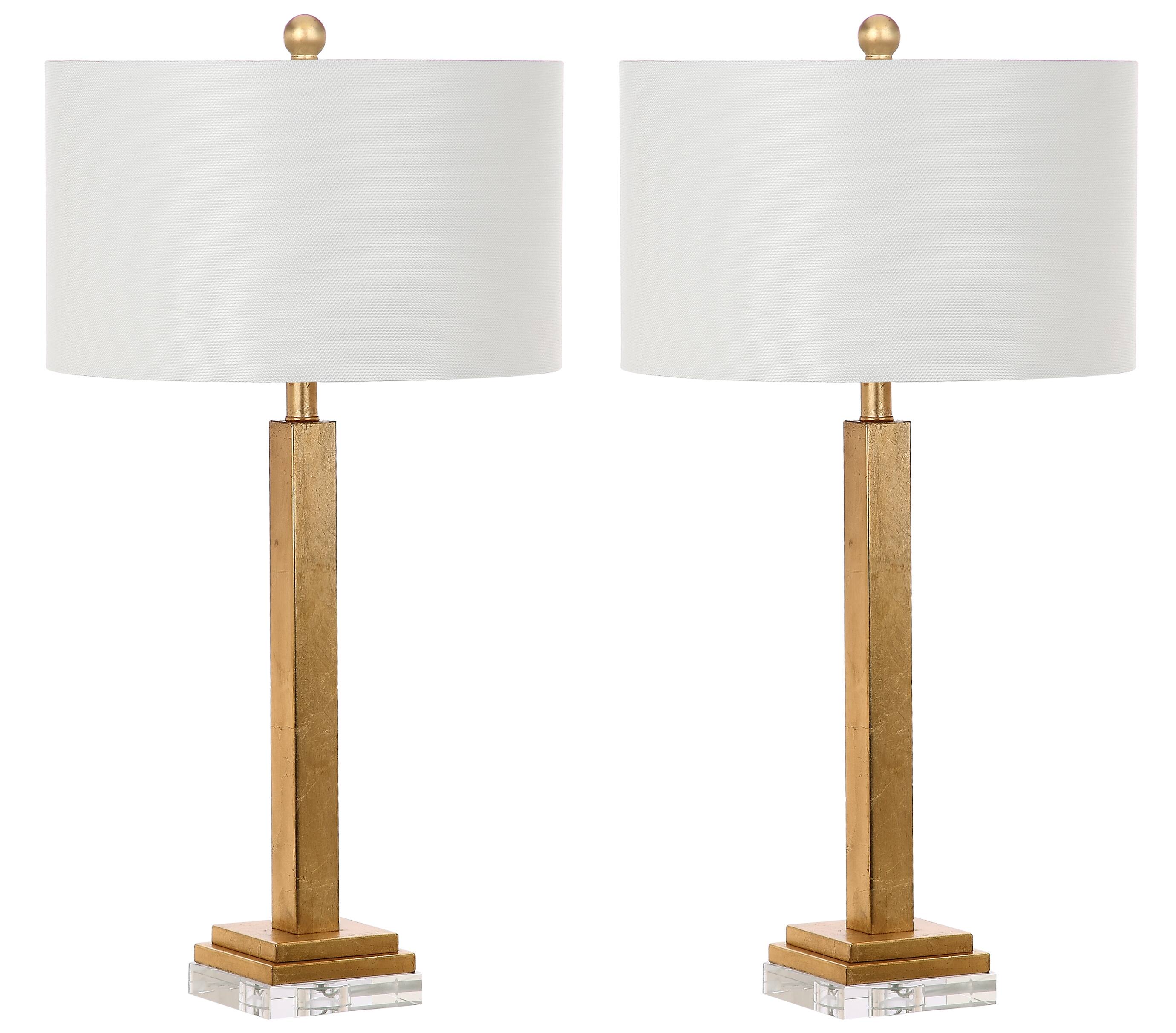 Perri Table Lamp Set in Gold & Off White