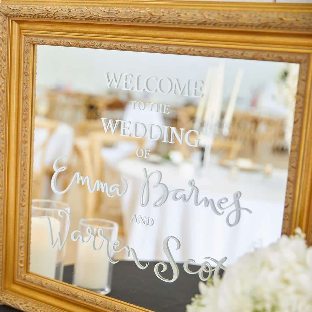 to Our Wedding Mirror Sign Project