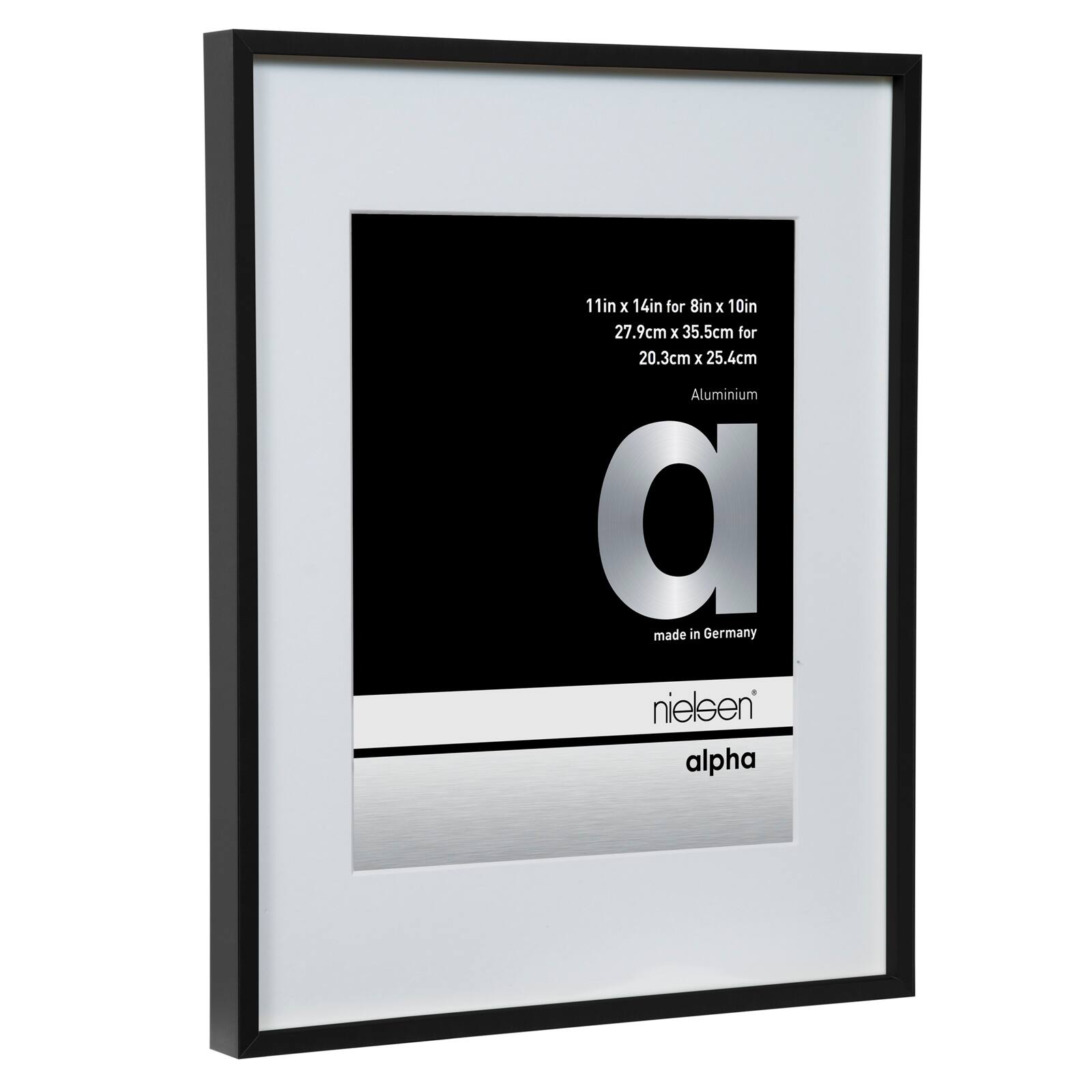 Nielsen&#xAE; Alpha Black Aluminum Matted Frame