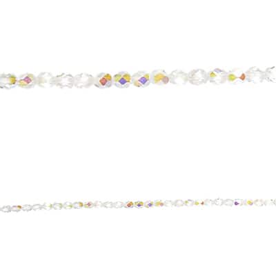 Clear White Aurora Borealis Beads Faceted Glass Rondelles 6mm 15054