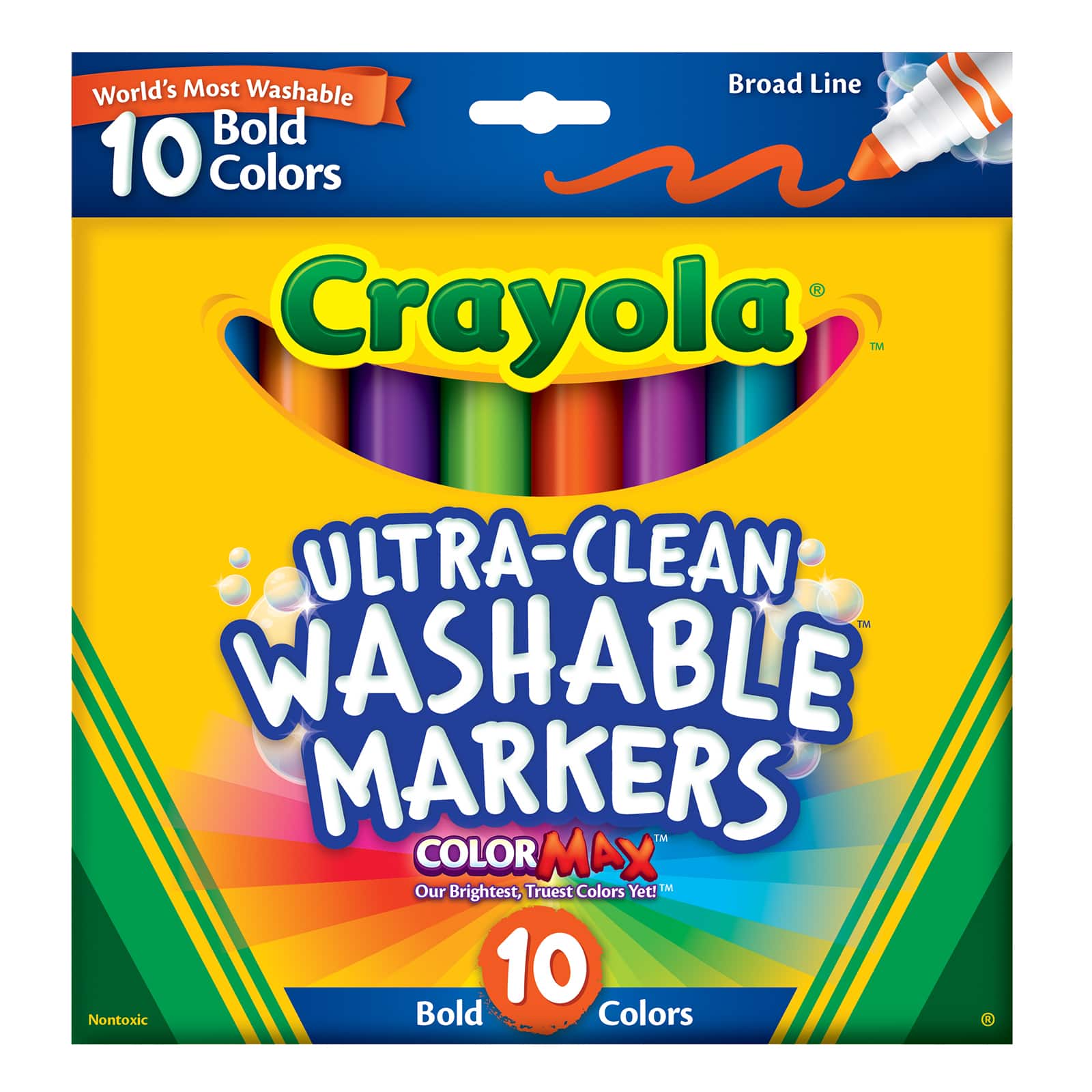 12 Packs: 10 ct. (120 total) Crayola® Ultra-Clean Broad Line Bold Markers