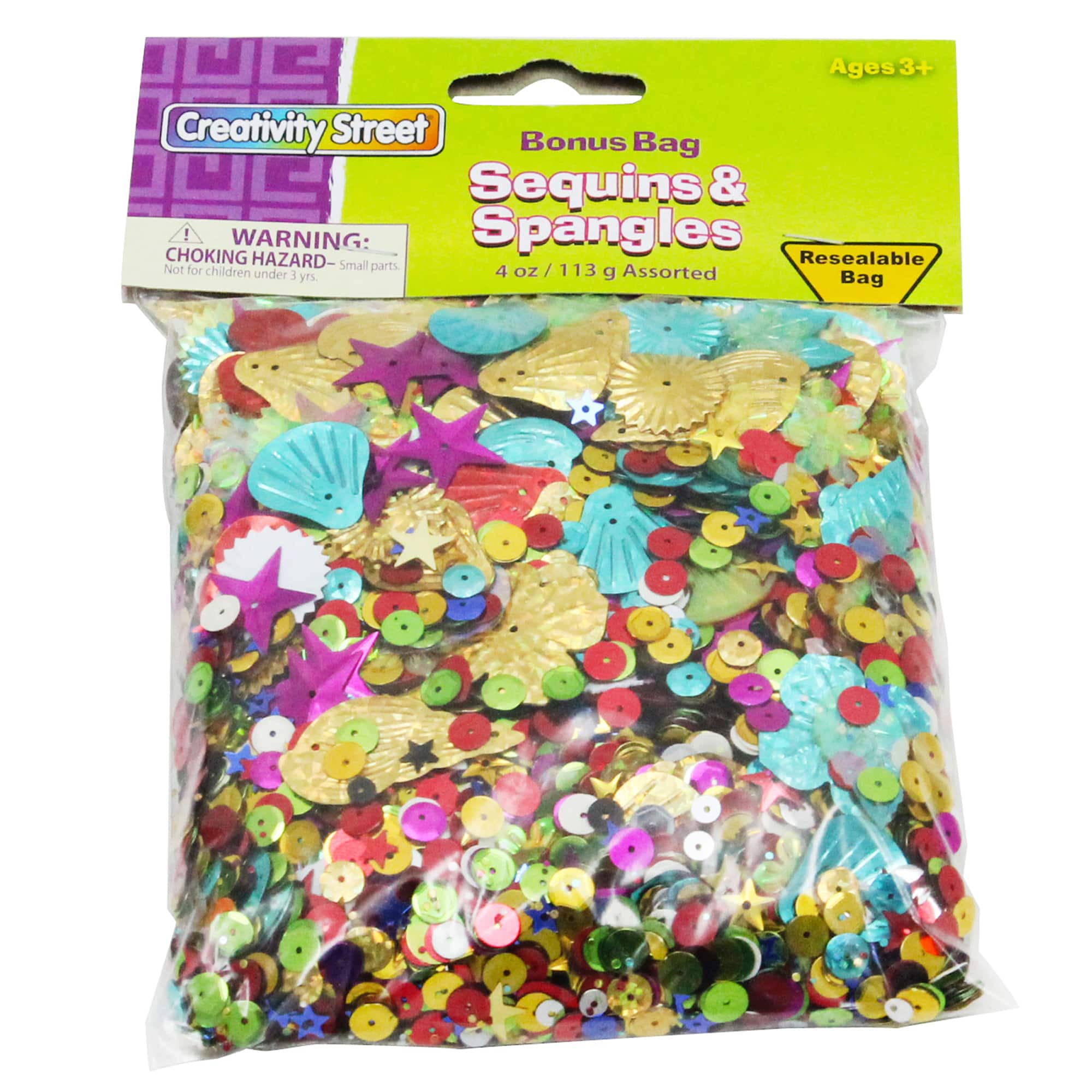 4 Packs: 3 ct. (12 total) Pacon® Creativity Street® 4oz. Sequins & Spangles Bag