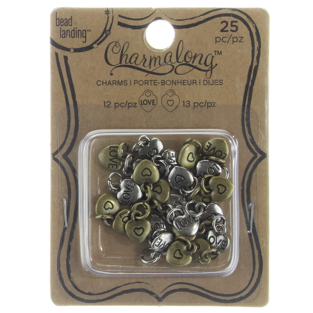Charmalong&#x2122; Metal Heart-Shaped Charms by Bead Landing&#x2122;