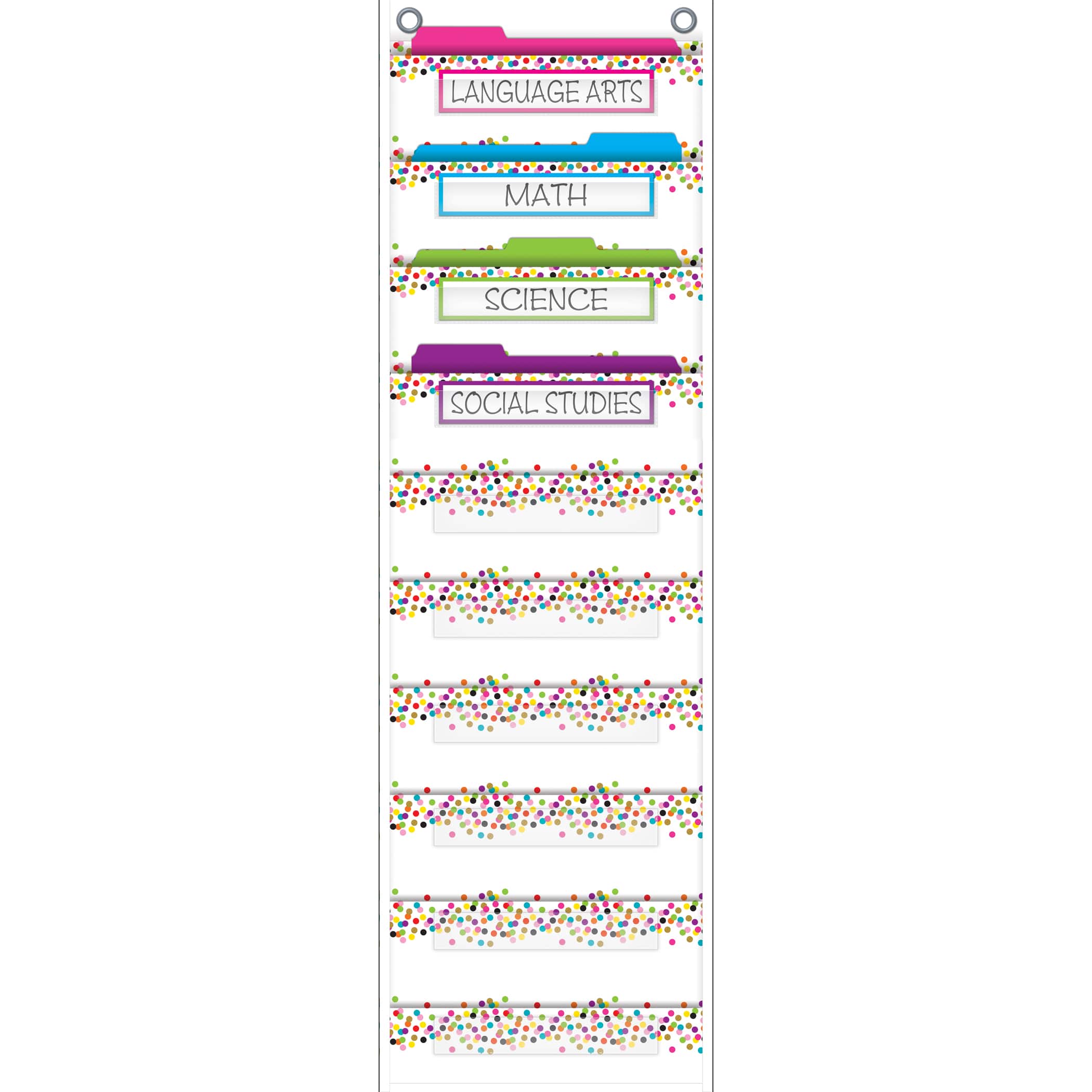 Confetti 10 Pocket File Storage Pocket Chart
