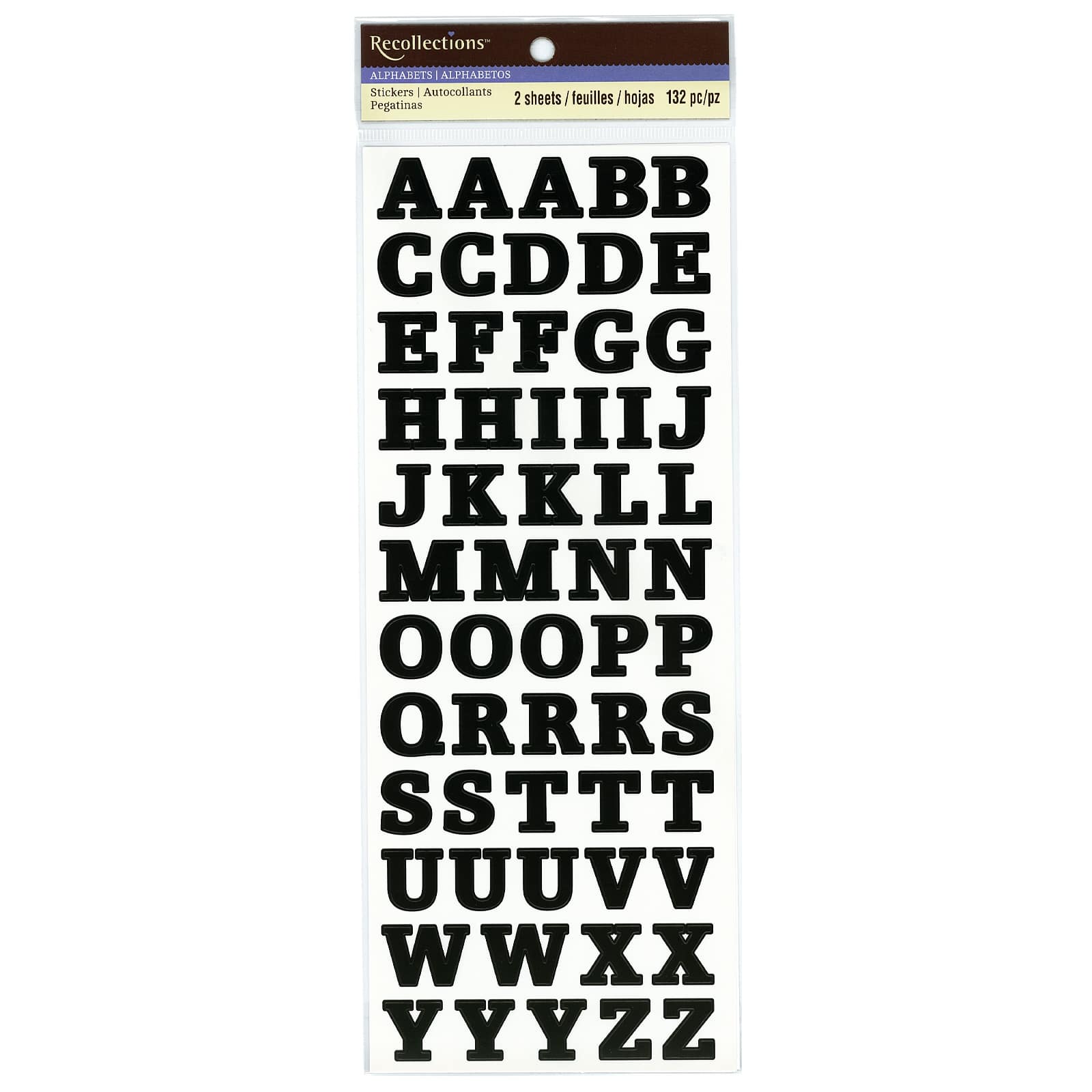 12 Pack: Black Small Font Alphabet Stickers by Recollections™