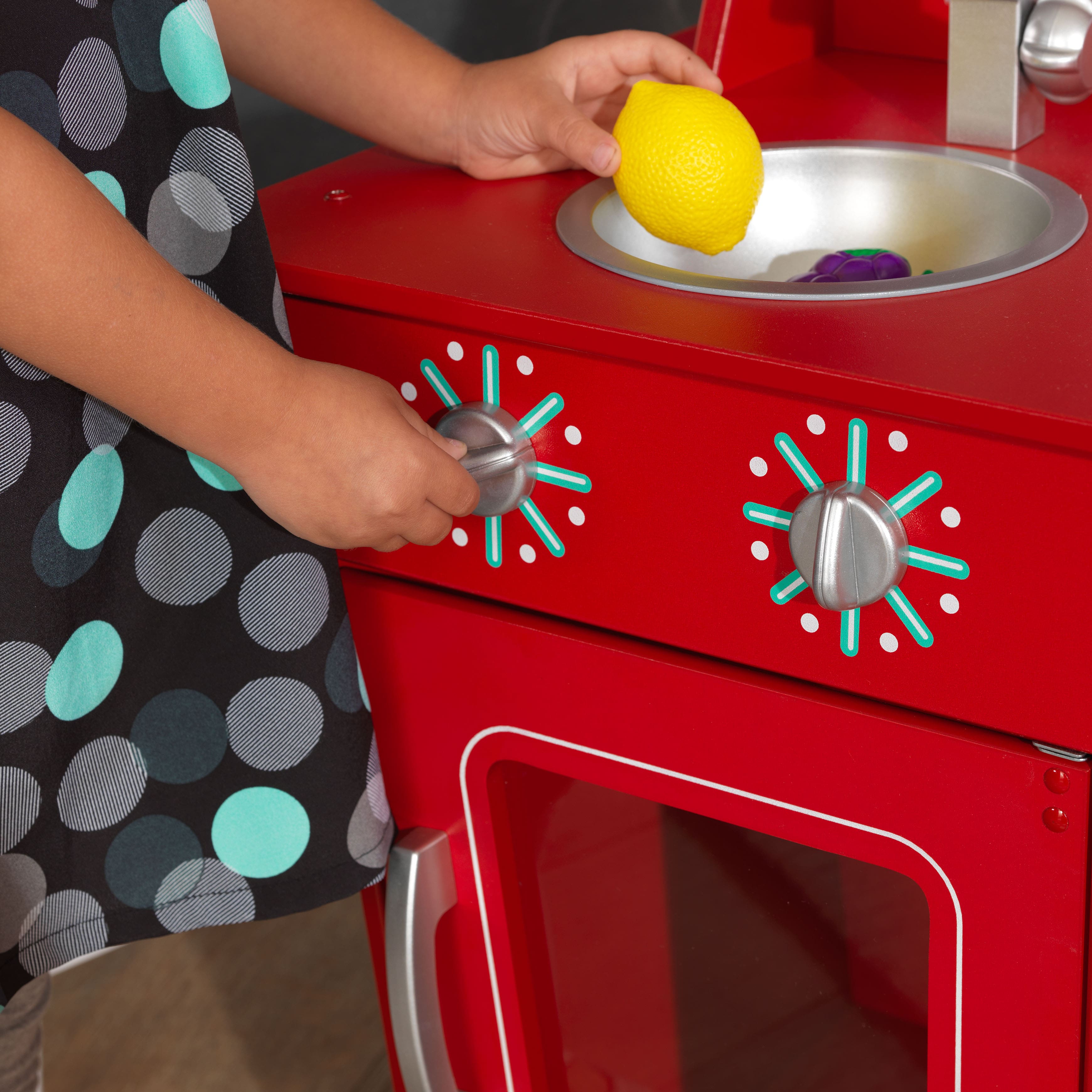 kidkraft red classic kitchenette