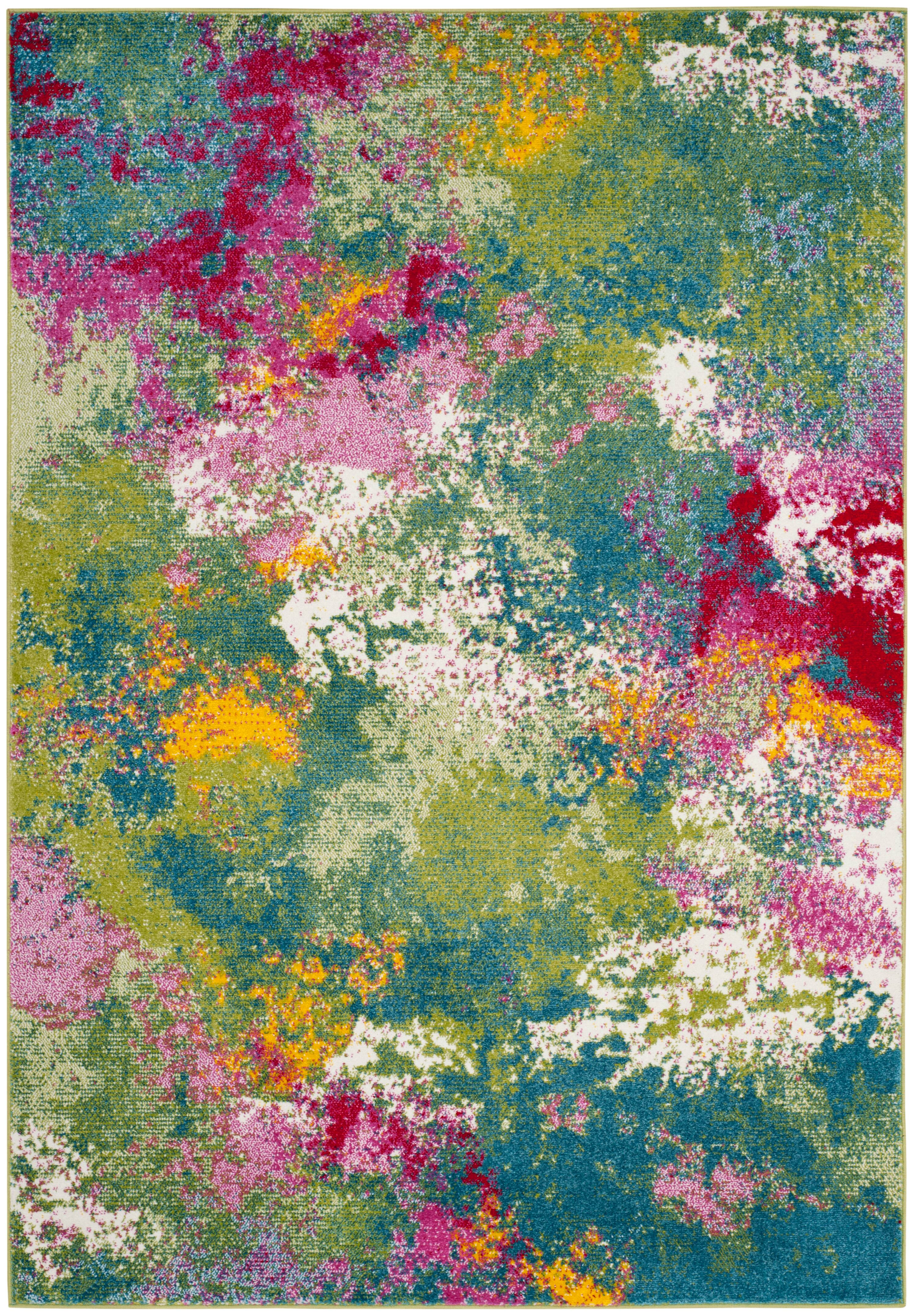Water Color Modern Splash 4&#x27; X 6&#x27; Area Rug