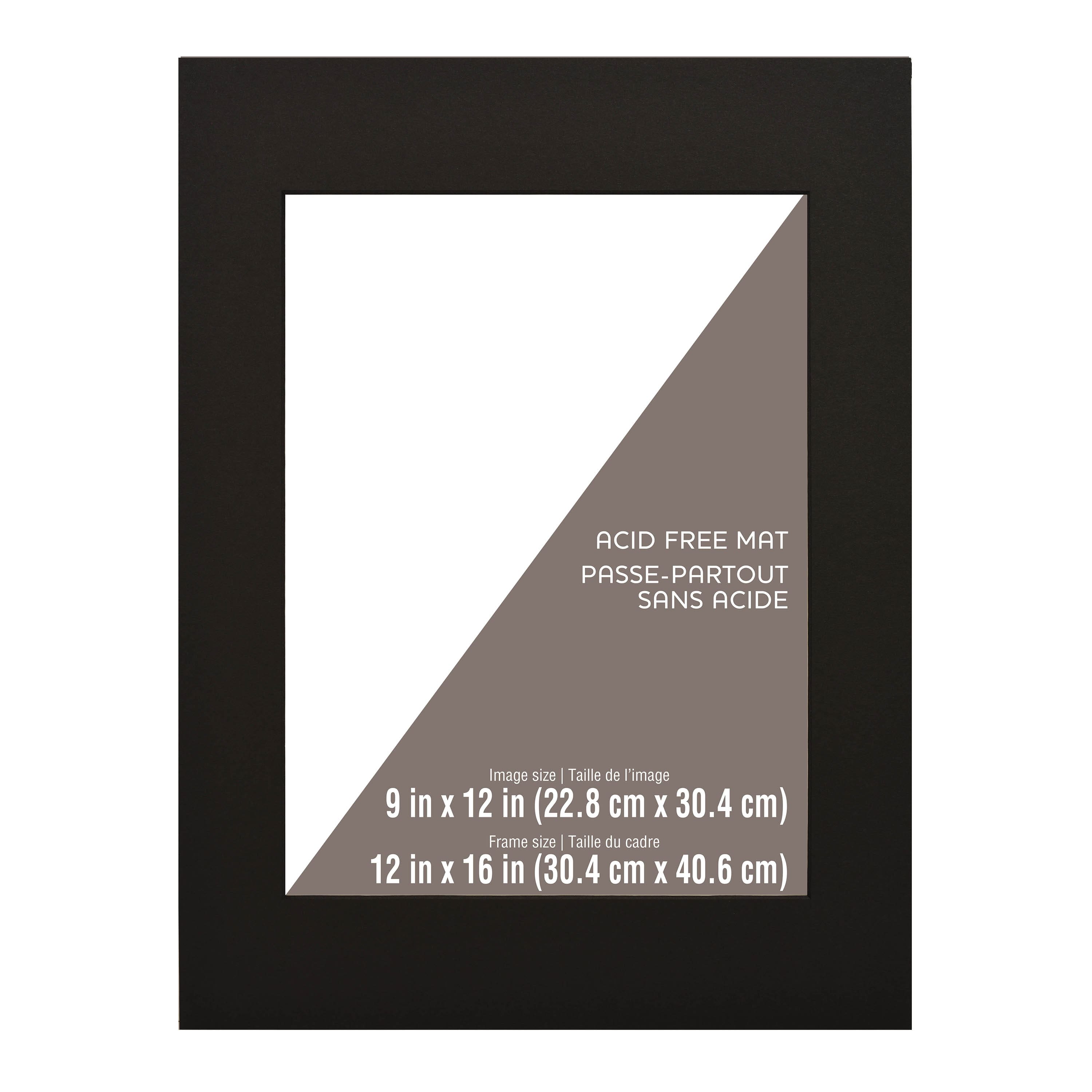 12 x 16 Black Core Mat By Studio Décor®, 9 x 12 Opening