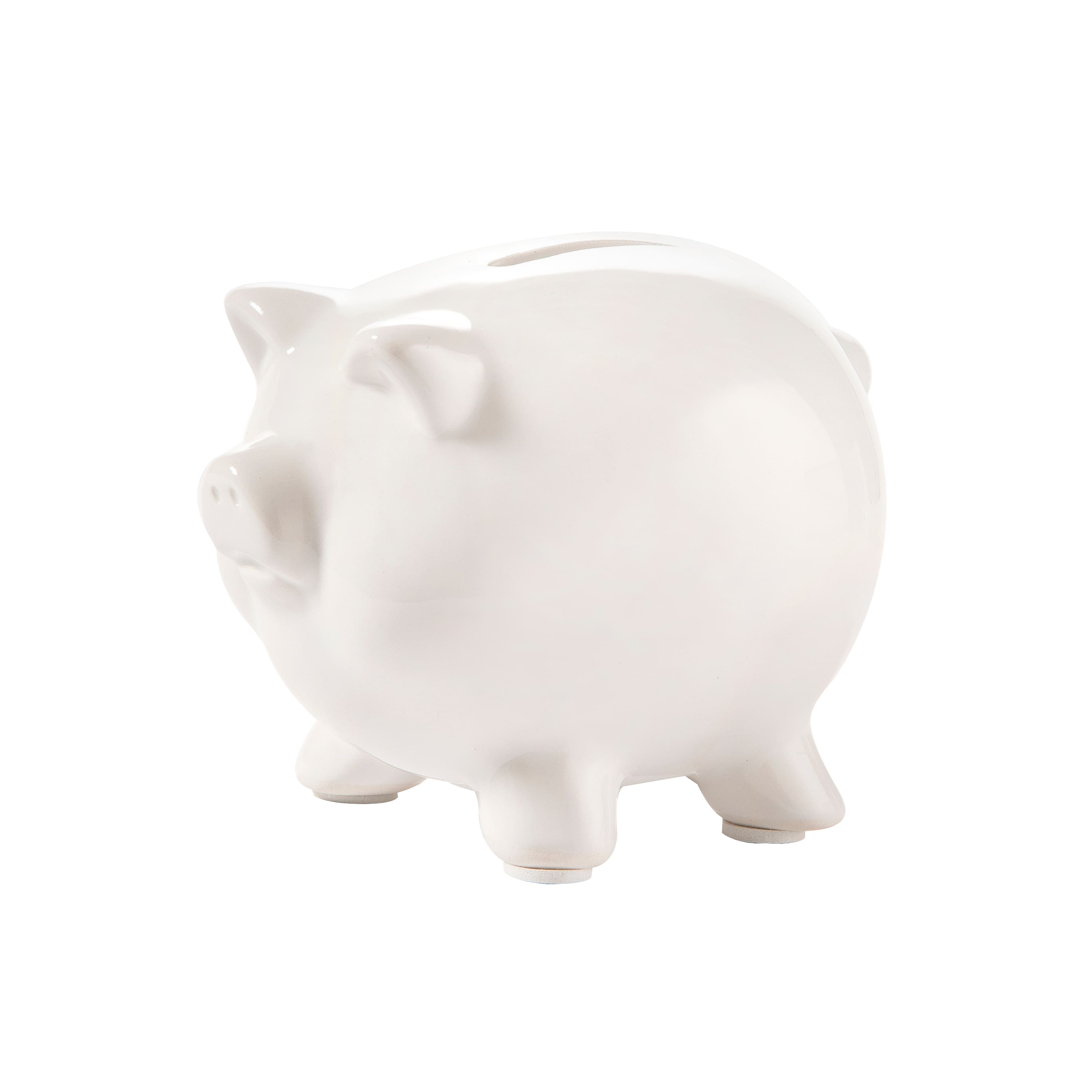 Piggy Bank - Ceramic - White - 3-1/4 x 