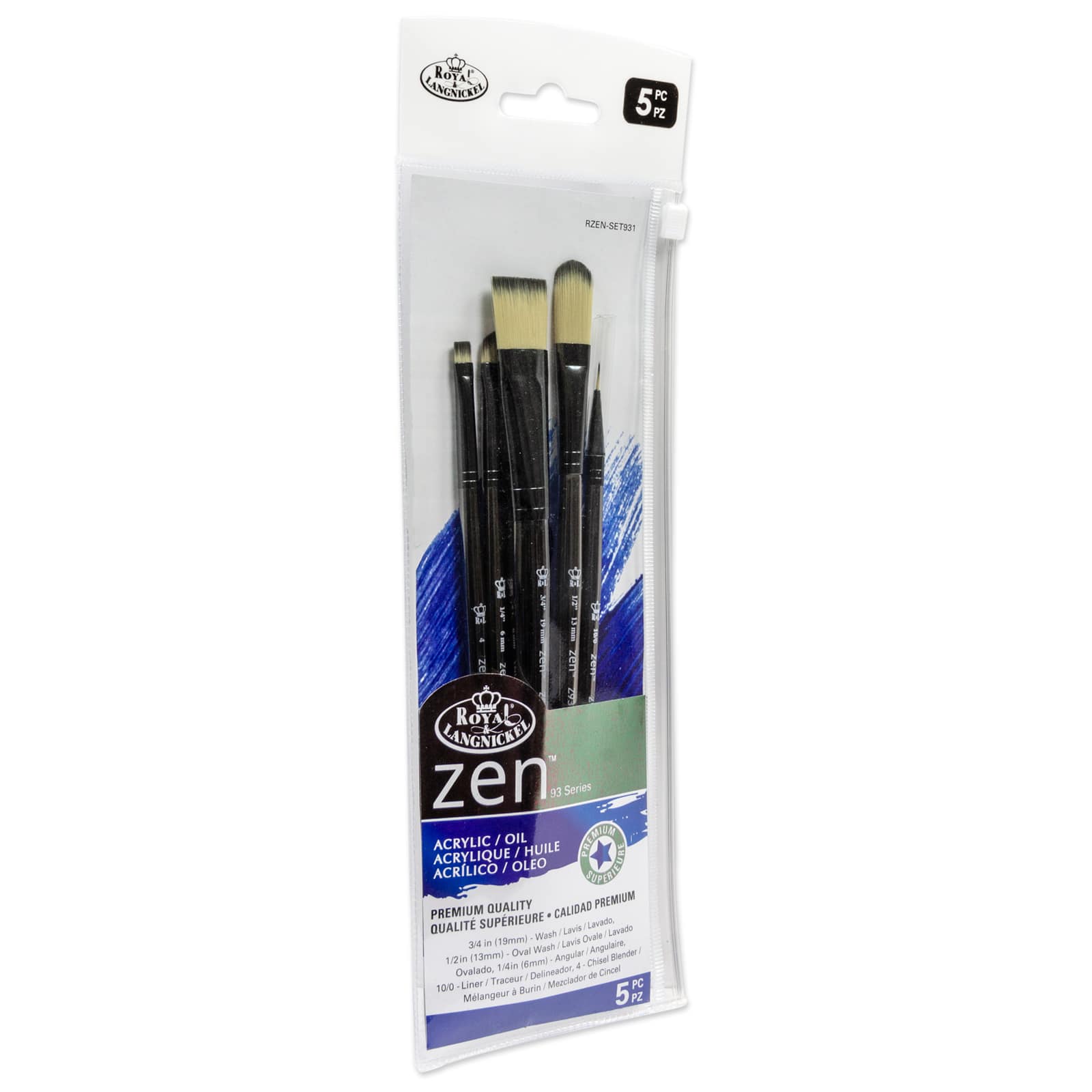 Zen&#x2122; Series 93 5 Piece Brush Set