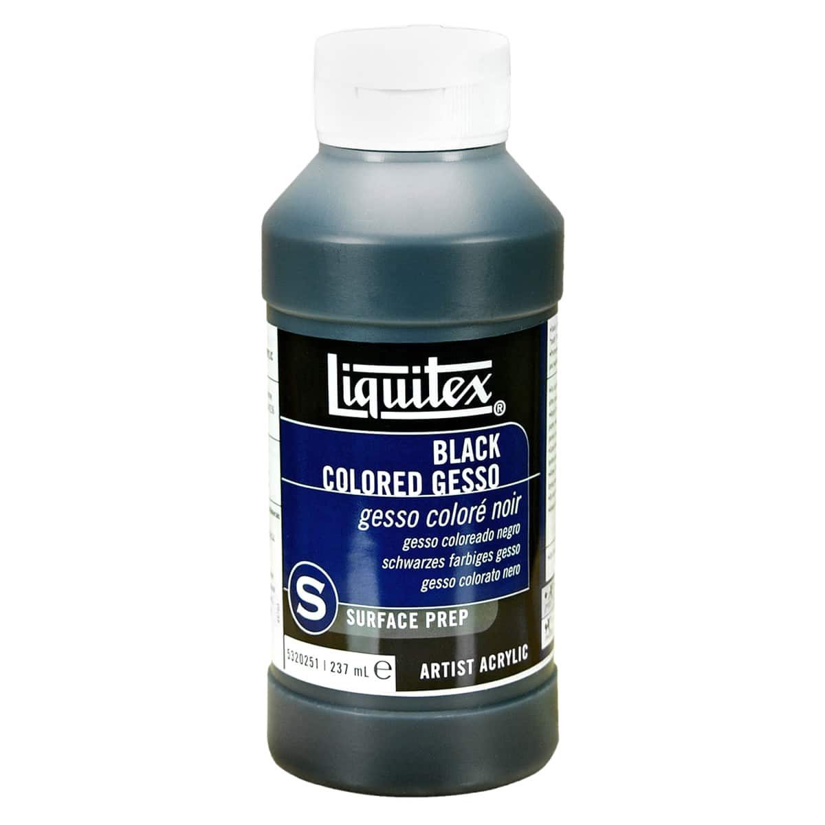 Liquitex Acrylic Gesso Surface Prep Mediums Black 8 oz