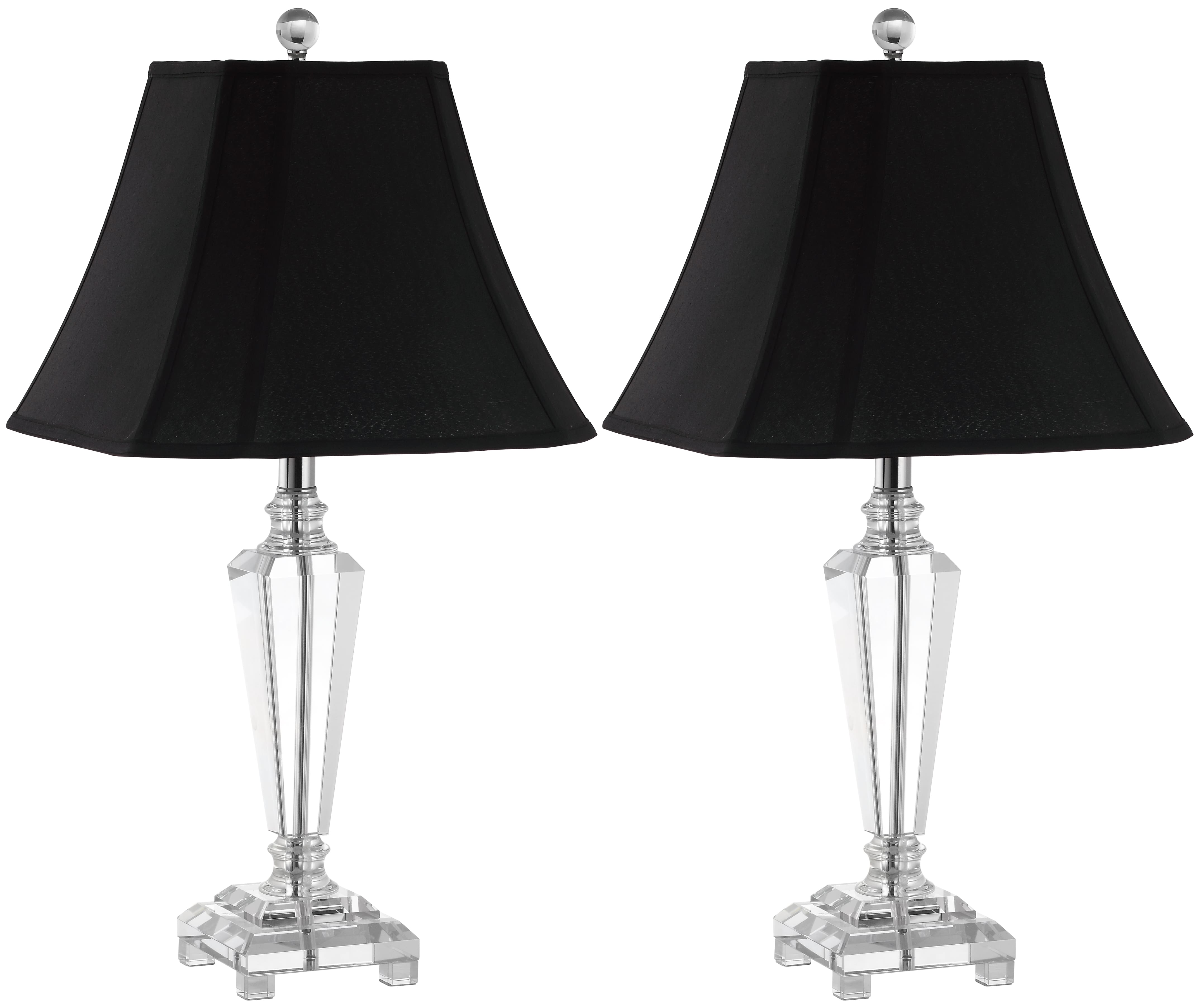 black and crystal table lamp